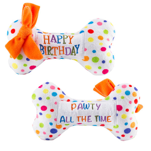 Happy Birthday Knochen Plüsch Hundespielzeug